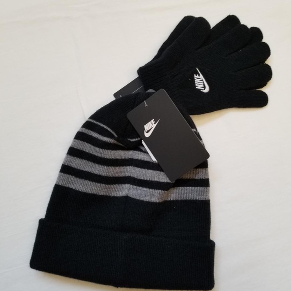 NIKE UNISEX KIDS & ADULTS FOLDOVER BEANIE & GLOVE - Picture 4 of 12